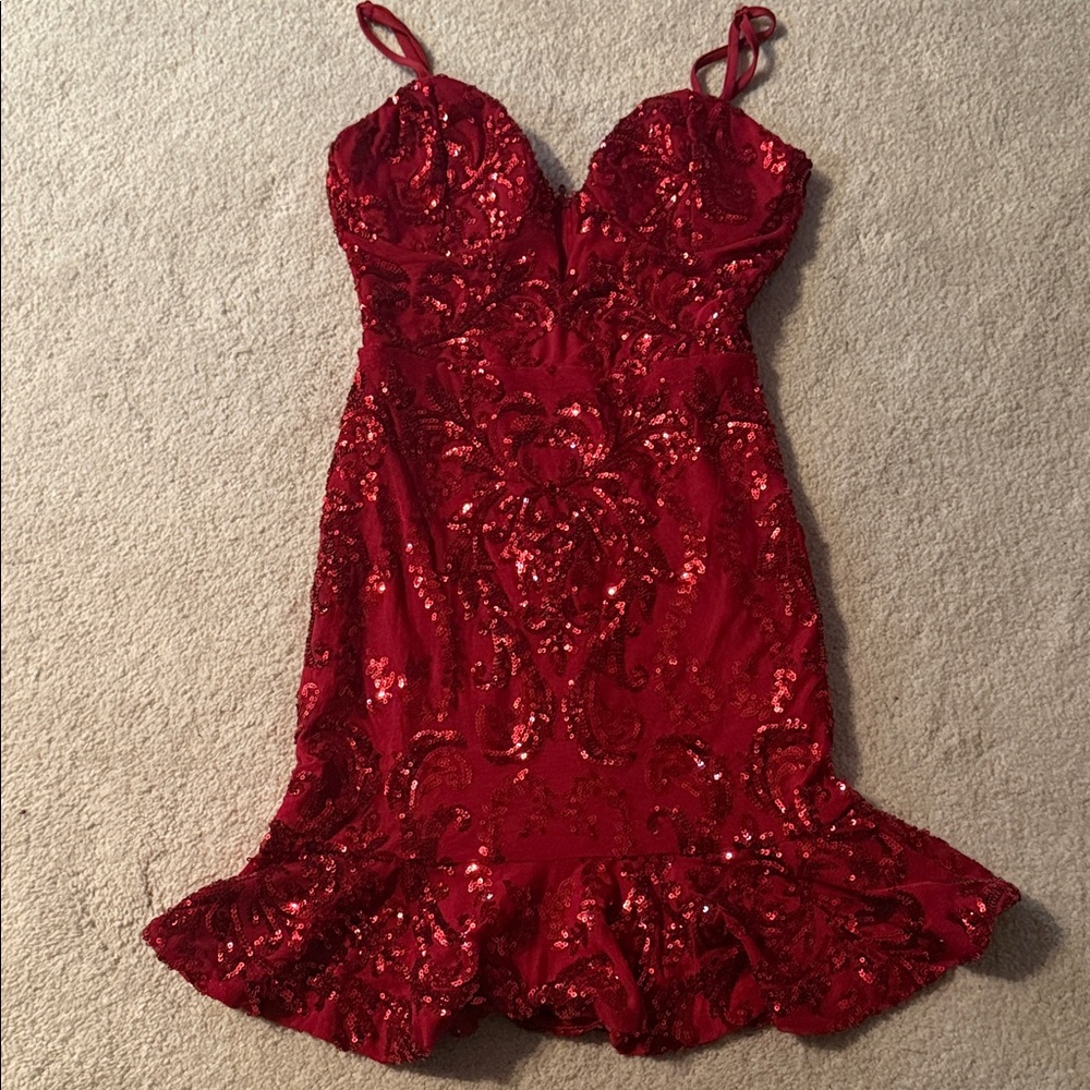Windsor Red Sequin Mini Dress